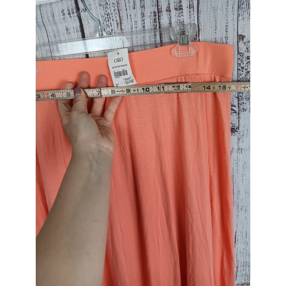 Cato Maxi Skirt Womens M Stretchy Pull On Wild Bold Long Peach Elastic Waist